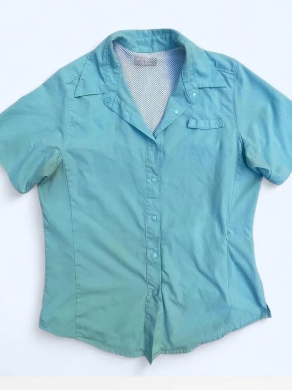Women's fishing shirt snaps UV protection Short Sleeves